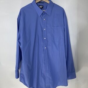 Lands' End Blue‎ Dress Shirt Long Sleeve 18 1/2-35 Traditional Fit